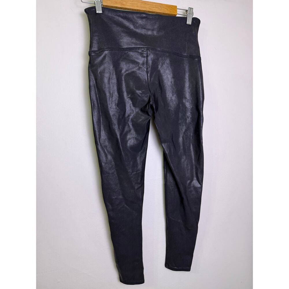 SPANX Faux Leather Look Leggings Black High Rise Pull On XL - Picture 5 of 5